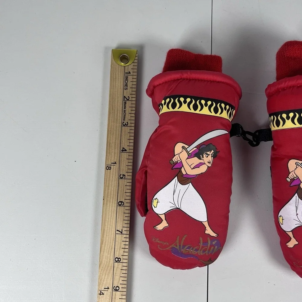 Vintage‎ Disney Aladdin Red Gloves Mittens Winter Kids